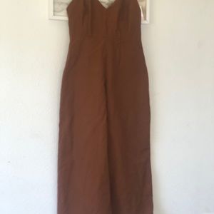Ali Golden Grosgrain Jumpsuit in Caramel